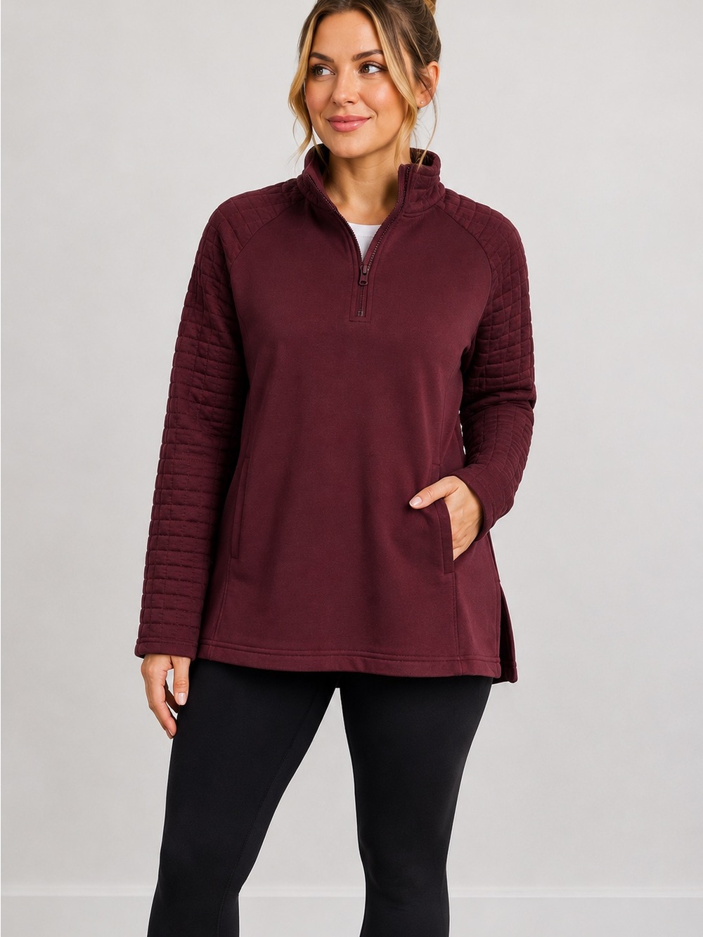 Columbia Sportswear Quilted Quarter Zip Pullover Tunic | Women’s Medium